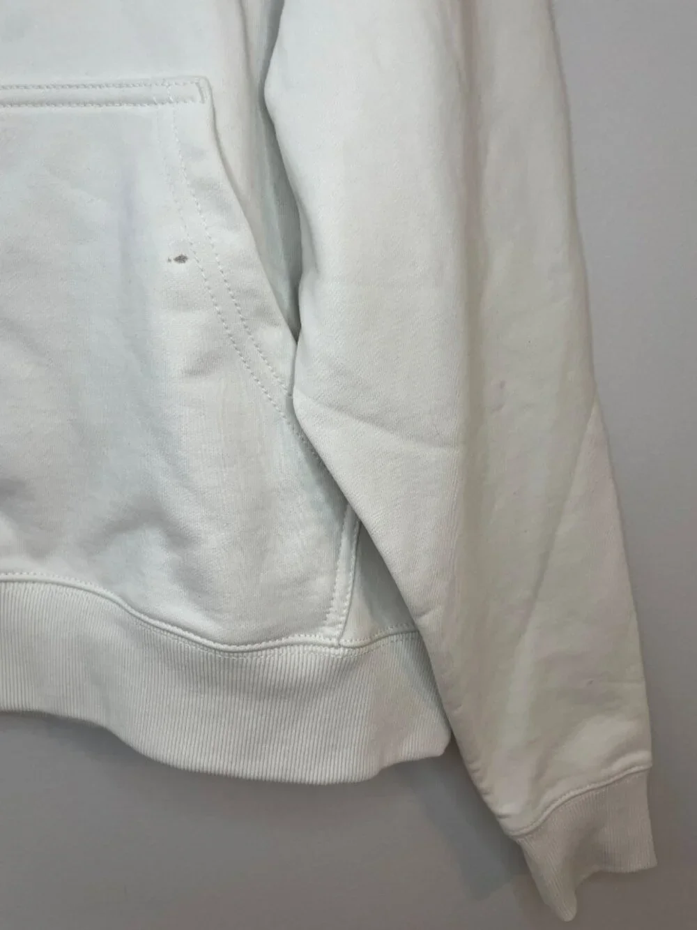 Coach Location Hoodie Cream Logo Embroidery Cotton Unisex Sz XS MSRP$295 DEFECT - Picture 7 of 15